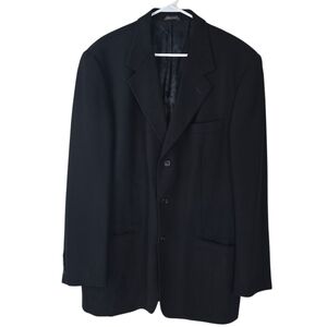 Banana Republic Black Wool Blazer Size 44L Made in Italy Careerwear